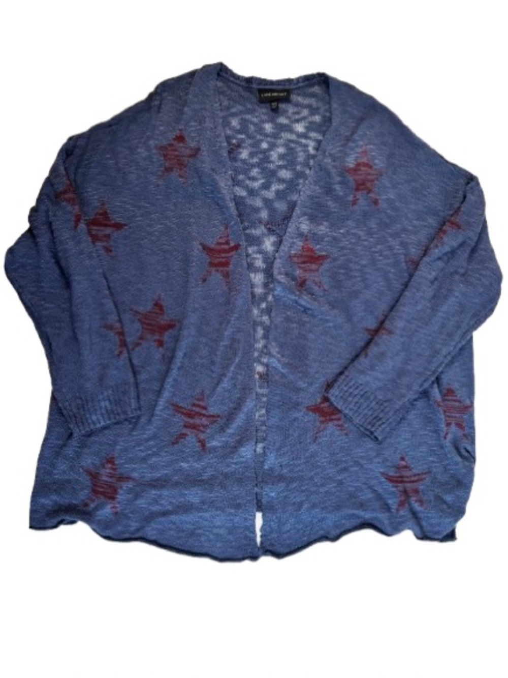 Lane Bryant Blue Star-Print Open Cardigan